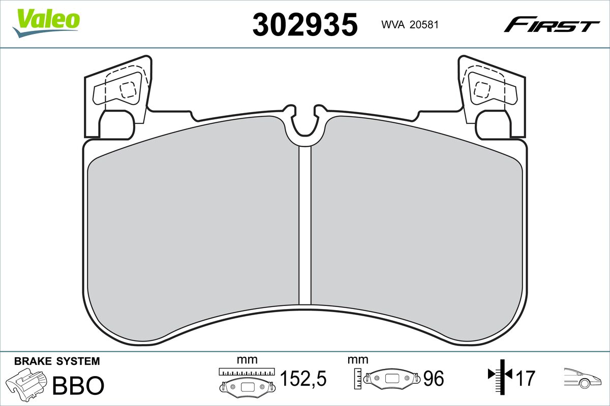 VALEO Fékbetét, mind 302935_VALEO